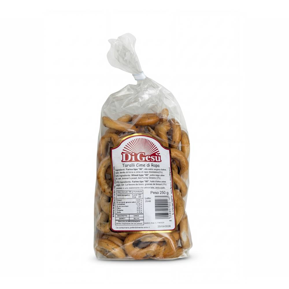 Taralli alle Cime di Rapa Artigianali – Taralli Pugliesi | Forno di Gesù Altamura - DiGesù